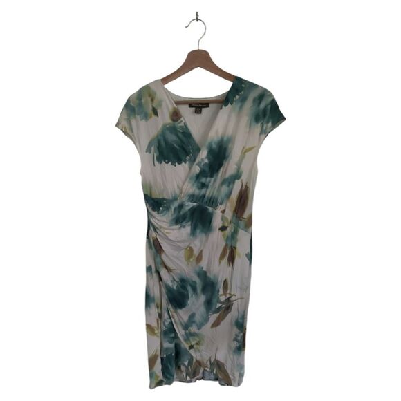 Tommy Bahama Blue Green and Yellow High Low Faux Wrap Dress Size M - Picture 3 of 11